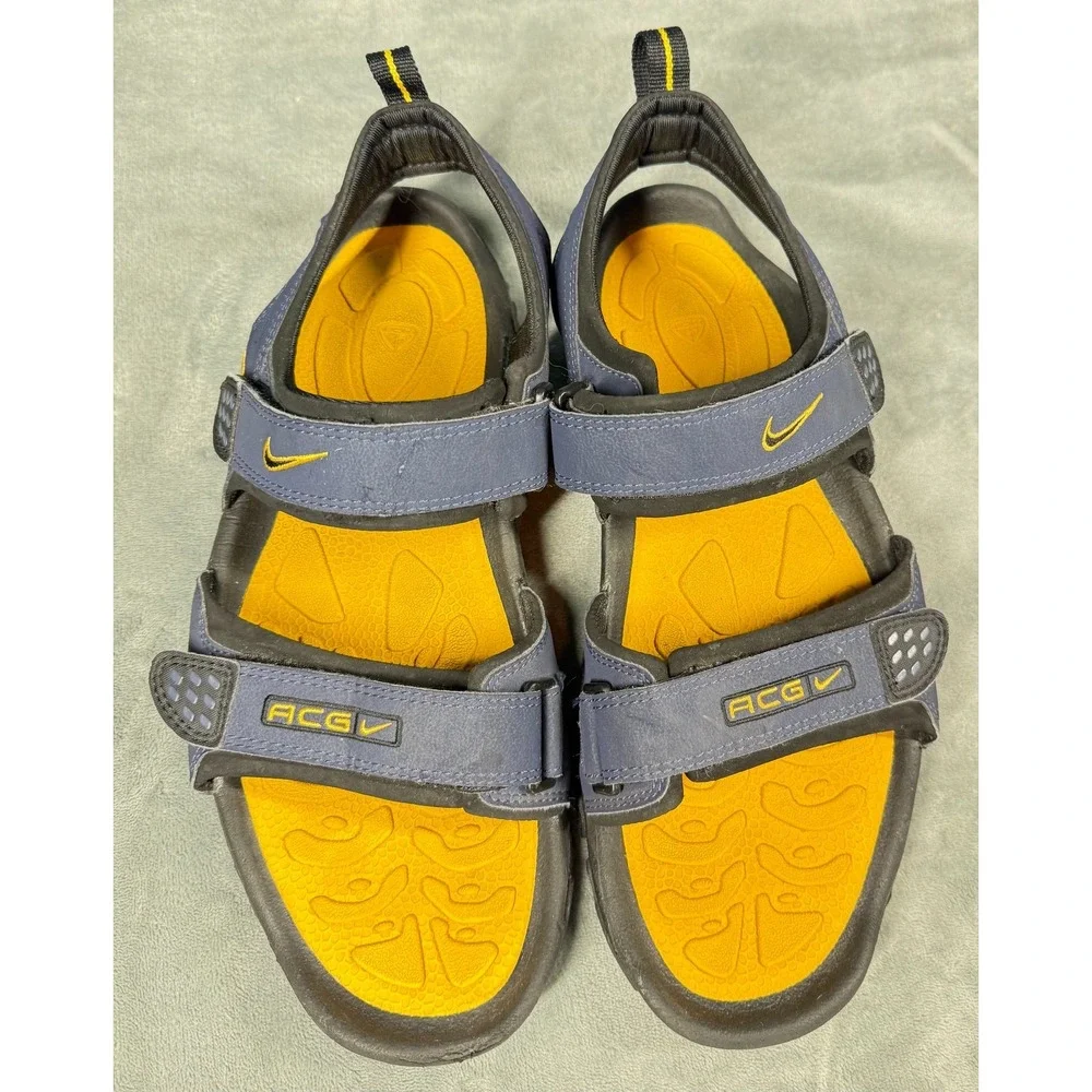 Nike ACG Sandals Mens 13 Gray Yellow Sport Hiking Strap Outdoor
